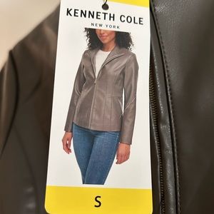 KENNETH COLE VEGAN LEATHER JACKET